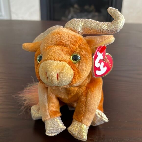 TY Beanie Babies Zodiac OX Plush 2000 TY Zodiac Collection Taurus - w/ Tag EUC - Picture 1 of 7